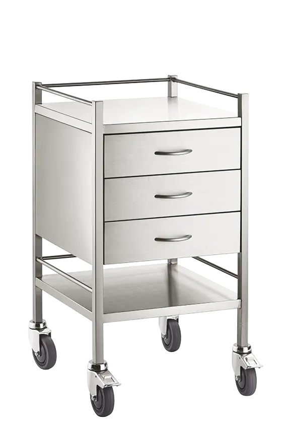 MEDICART 35, zdravotnický vozík, 490x490x900 mm, nerez